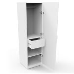 Milky Way 1 Door MDF Wardrobe in White