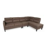 Modern Fabric Upholstered Sofa with Chaise Lounge