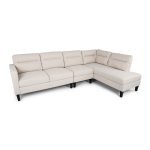 Modern Fabric Upholstered Sofa with Chaise Lounge