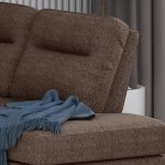 Modern Fabric Upholstered Sofa with Chaise Lounge