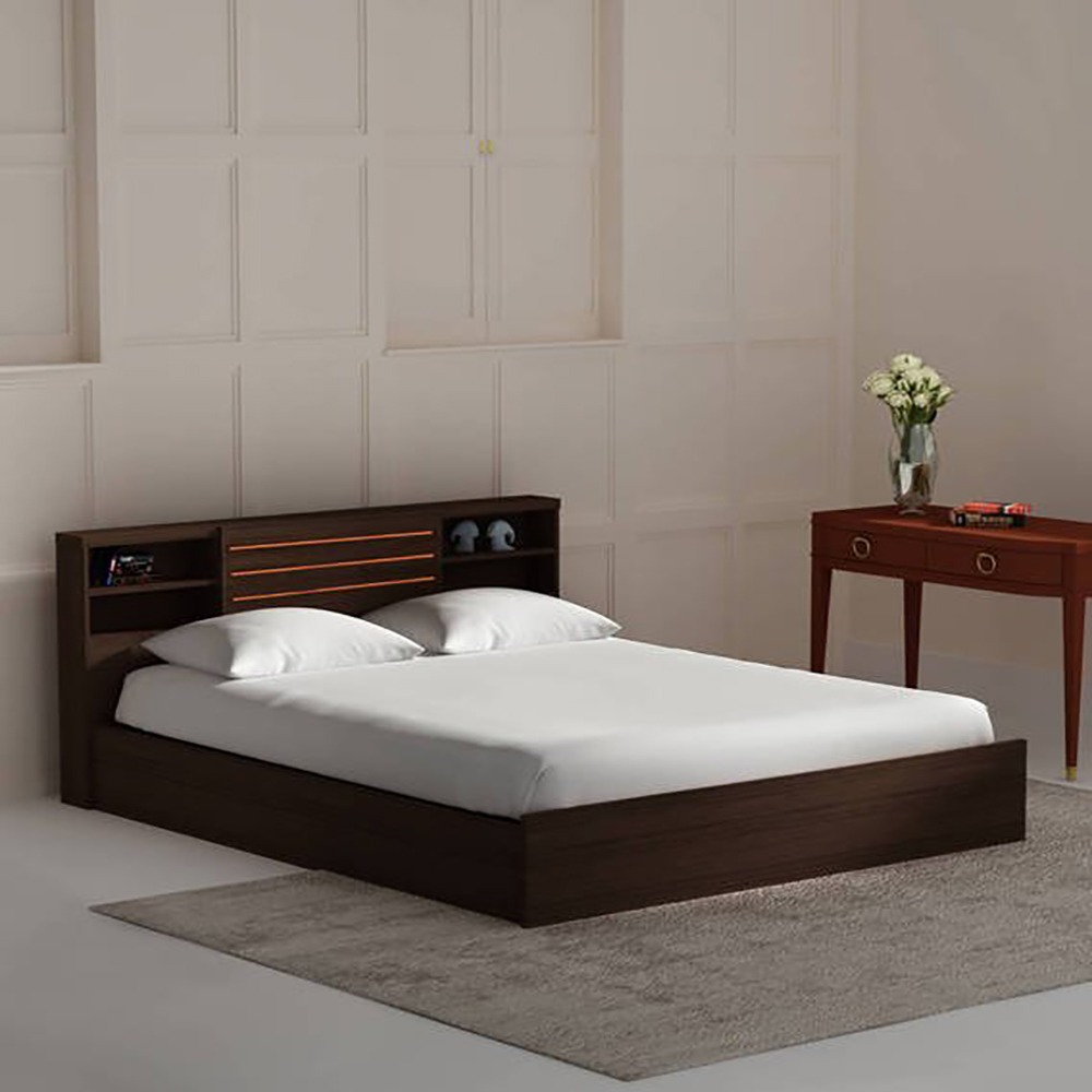 Queen size Bed with Wenge Finish 1 Queen size Bed with Wenge Finish
