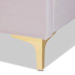 Saverio Glam And Luxe Velvet Upholstered Bed With Gold Tone Legs