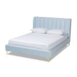 Saverio Glam And Luxe Velvet Upholstered Bed With Gold Tone Legs