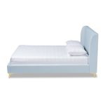 Saverio Glam And Luxe Velvet Upholstered Bed With Gold Tone Legs