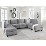 Simona Grey Velvet 8Pc Modular Sectional Sofa Set