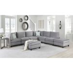 Simona Grey Velvet 8Pc Modular Sectional Sofa Set