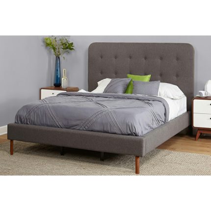 Simple Upholstered Tufted Bed