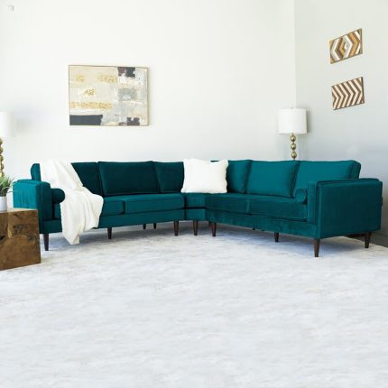 Symmetrical Corner Velvet Sectional Sofa