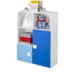 Three Layer Bookcase in Blue and White Colour