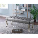 Tufted Faux Leather Upholstered Seat