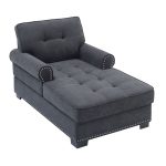 Tufted Two Arms Rolled Chaise Lounge