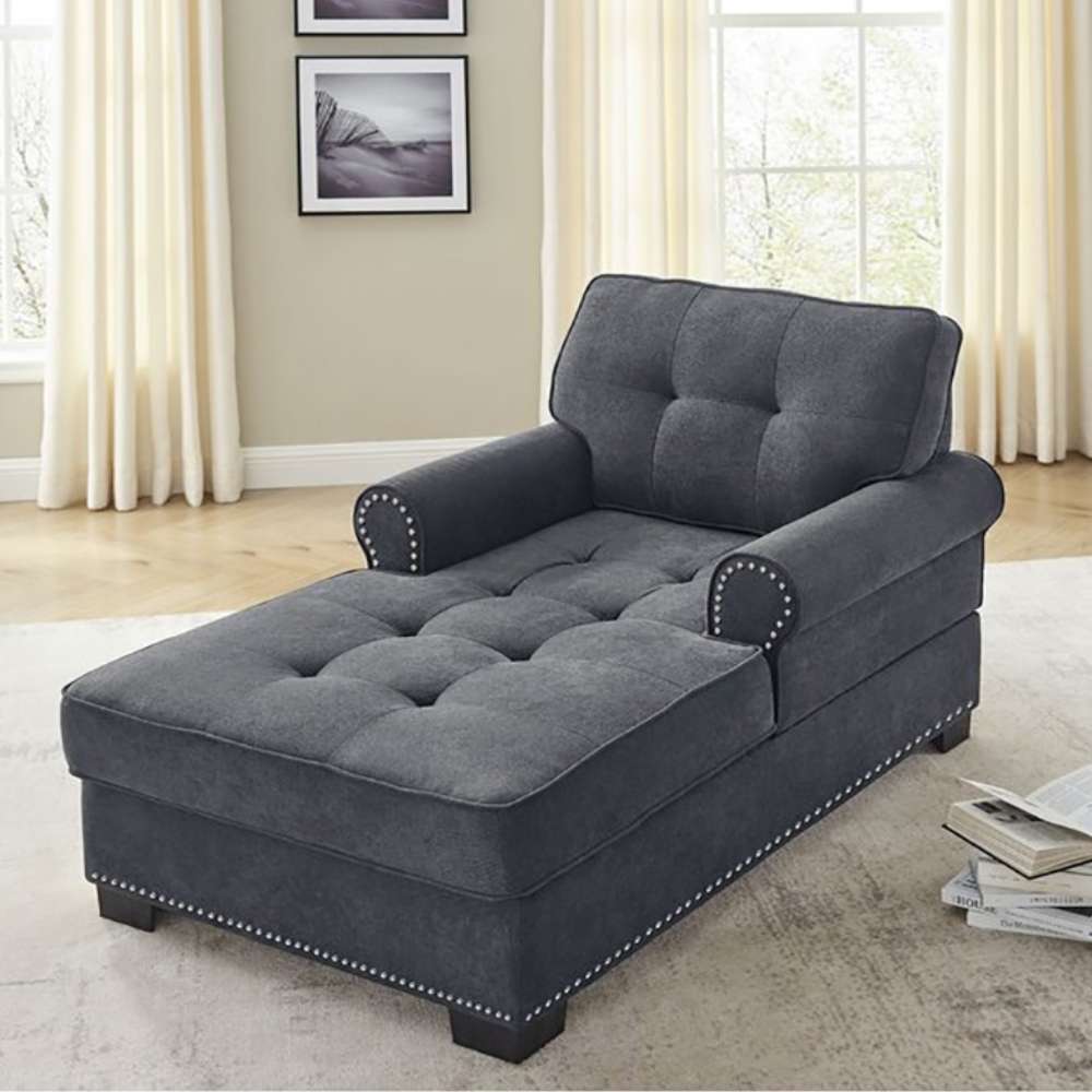 Tufted Two Arms Rolled Chaise Lounge Tufted Two Arms Rolled Chaise Lounge