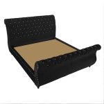 Tufted Upholstered Sleigh Bed-4