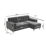 Velvet 3 Seater L Shaped Sofa