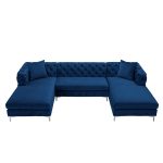 Velvet Upholstered U-Shaped Sectional Sofa