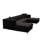 Velvet Upholstered U-Shaped Sectional Sofa