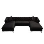 Velvet Upholstered U-Shaped Sectional Sofa