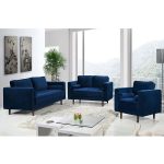 Velvet fabric contemporary tufted sofa