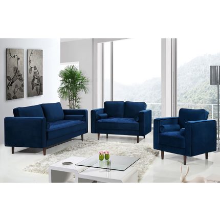 Velvet fabric contemporary tufted sofa