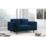 Velvet fabric contemporary tufted sofa