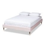 Volden Glam And Luxe Light Pink Velvet Upholstered Bed 2