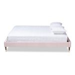 Volden Glam And Luxe Light Pink Velvet Upholstered Bed 2