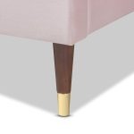 Volden Glam And Luxe Light Pink Velvet Upholstered Bed 2