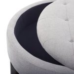 Wide Tufted Round Storage Ottoman