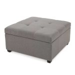 Button Tufted Square Ottoman with Storage