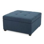 Button Tufted Square Ottoman with Storage