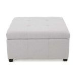 Button Tufted Square Ottoman with Storage