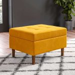 Velvet Tufted Rectangle Ottoman with Storage