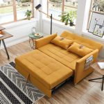 Small Loveseat Sofa Bed with Pull-Out Feature for Living Room