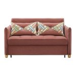 Small Loveseat Sofa Bed with Pull-Out Feature for Living Room