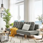 Modern Design Sofa cum Bed in Gray with Removable Cover