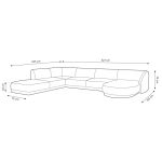 Luxury U-Shaped Velvet Upholstered Sofa