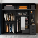 Aluminum Glass 4 Door Wardrobe