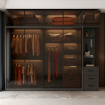 Aluminum Glass 4 Door Wardrobe